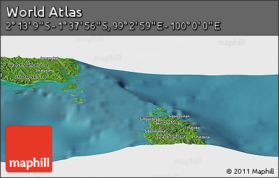 Satellite Panoramic Map of the Area around 1° 55' 32" S, 99° 31' 30" E
