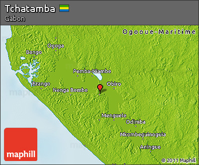 Physical 3D Map of Tchatamba