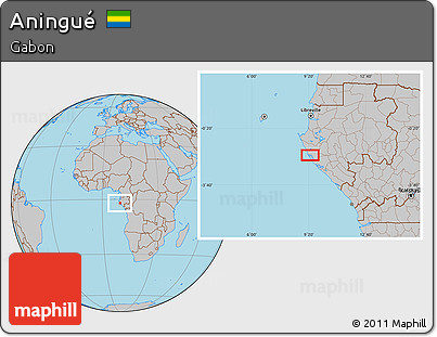 Gray Location Map of Aningué