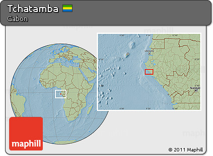 Savanna Style Location Map of Tchatamba, hill shading