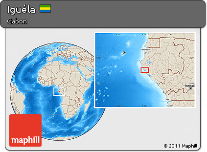 Shaded Relief Location Map of Iguéla