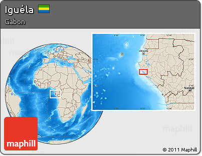 Shaded Relief Location Map of Iguéla
