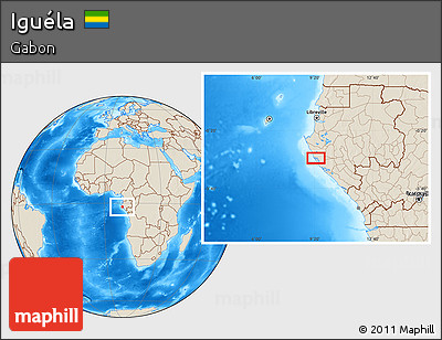 Shaded Relief Location Map of Iguéla