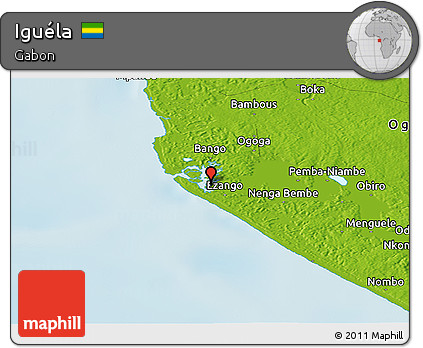Physical Panoramic Map of Iguéla
