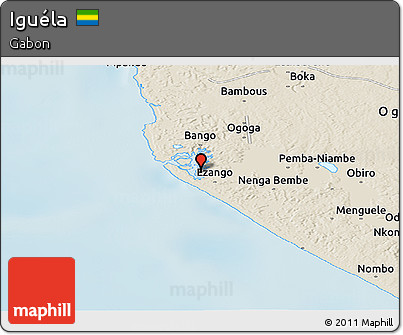Shaded Relief Panoramic Map of Iguéla