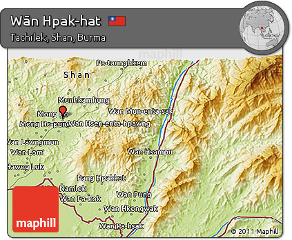 Physical 3D Map of Wān Hpak-hat