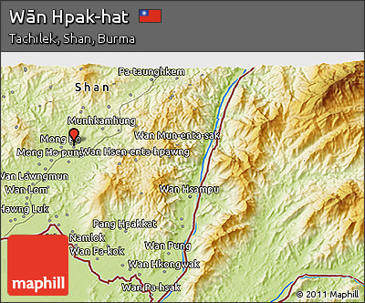 Physical 3D Map of Wān Hpak-hat
