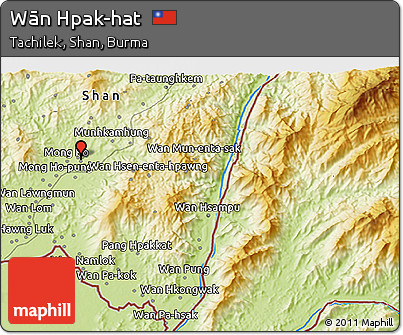 Physical 3D Map of Wān Hpak-hat