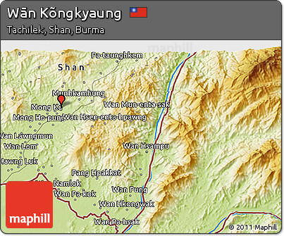 Physical 3D Map of Wān Kõngkyaung