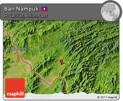 Satellite 3D Map of Ban Nampuk