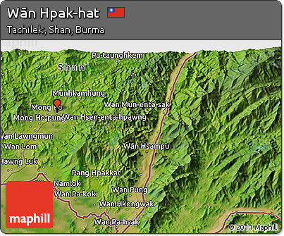 Satellite 3D Map of Wān Hpak-hat
