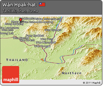 Physical Panoramic Map of Wān Hpak-hat