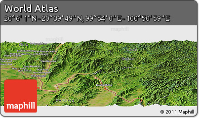 Satellite Panoramic Map of the Area around 20° 22' 55" N, 100° 22' 30" E