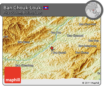 Physical 3D Map of Ban Chouk-Louk