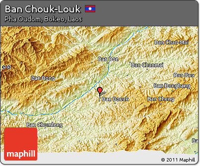 Physical 3D Map of Ban Chouk-Louk