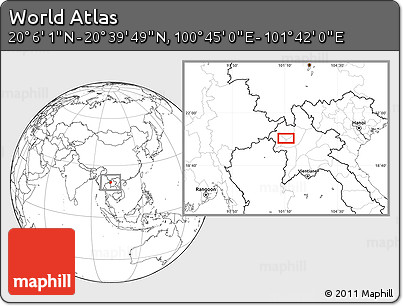 Blank Location Map of the Area around 20° 22' 55" N, 101° 13' 29" E