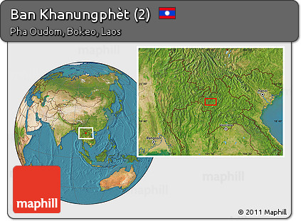 Satellite Location Map of Ban Khanungphèt (2)