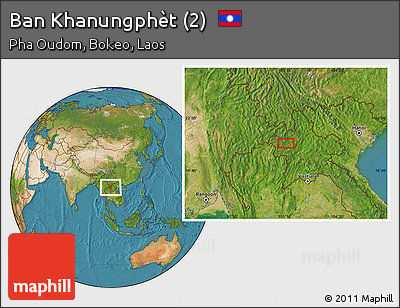 Satellite Location Map of Ban Khanungphèt (2)