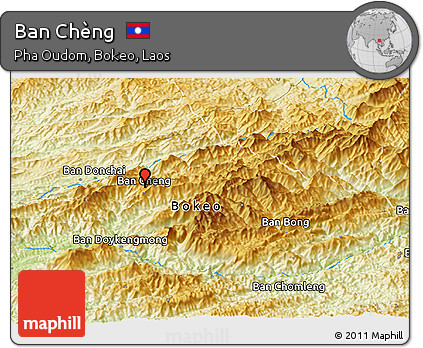 Physical Panoramic Map of Ban Chèng
