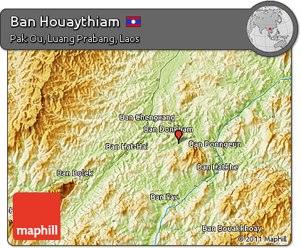 Physical 3D Map of Ban Houaythiam