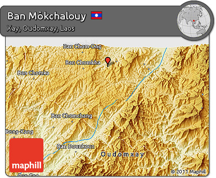 Physical 3D Map of Ban Môkchalouy