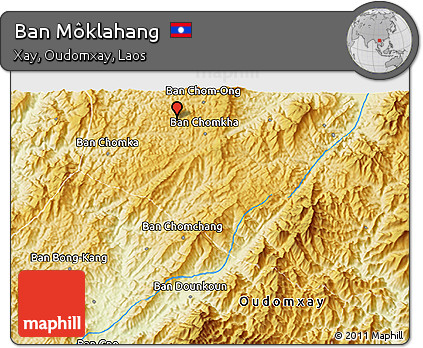 Physical 3D Map of Ban Môklahang