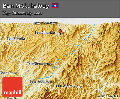 Physical 3D Map of Ban Môkchalouy