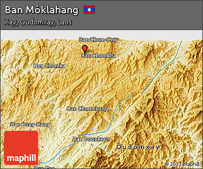 Physical 3D Map of Ban Môklahang