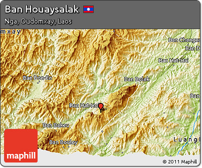 Physical 3D Map of Ban Houaysalak