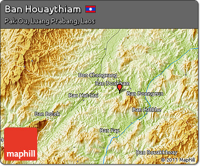 Physical 3D Map of Ban Houaythiam