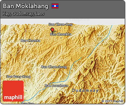 Physical 3D Map of Ban Môklahang