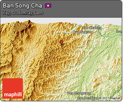 Physical 3D Map of Ban Song Cha