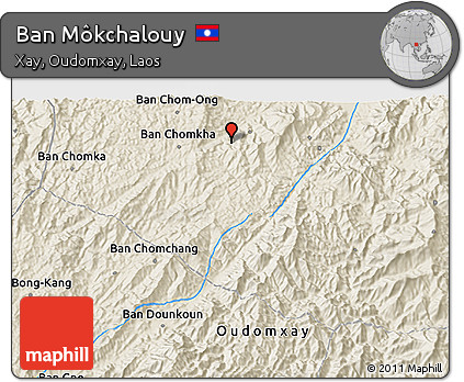 Shaded Relief 3D Map of Ban Môkchalouy