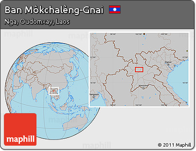 Gray Location Map of Ban Môkchalèng-Gnai