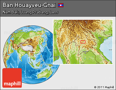 Physical Location Map of Ban Houayveu-Gnai