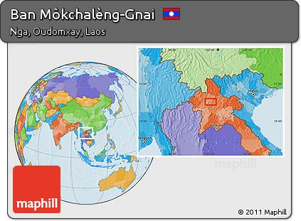 Political Location Map of Ban Môkchalèng-Gnai