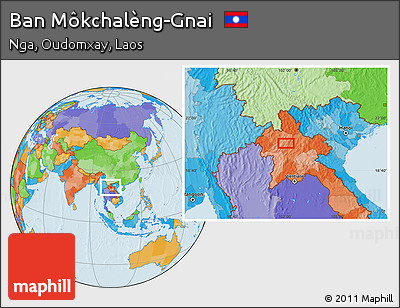 Political Location Map of Ban Môkchalèng-Gnai