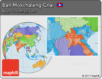 Political Location Map of Ban Môkchalèng-Gnai