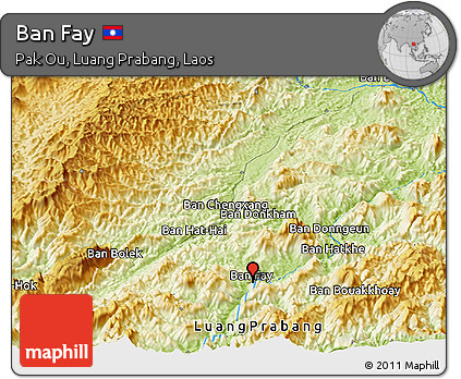 Physical Panoramic Map of Ban Fay