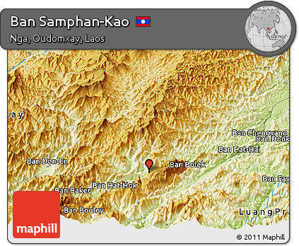 Physical Panoramic Map of Ban Samphan-Kao