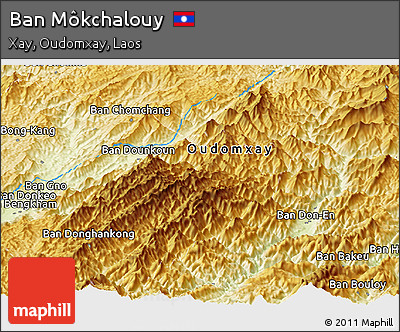 Physical Panoramic Map of Ban Môkchalouy