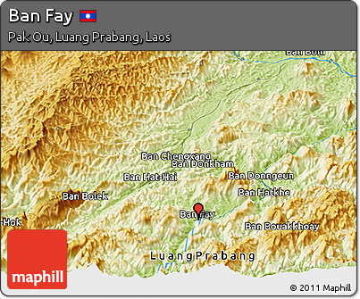 Physical Panoramic Map of Ban Fay
