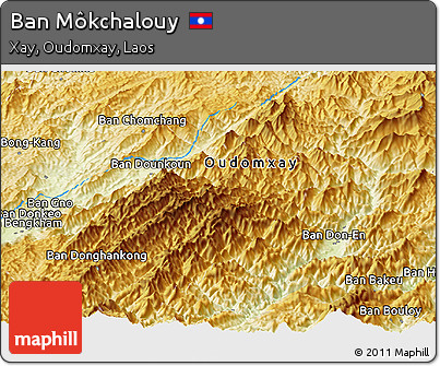Physical Panoramic Map of Ban Môkchalouy