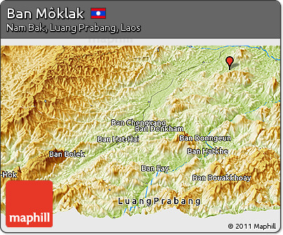 Physical Panoramic Map of Ban Môklak
