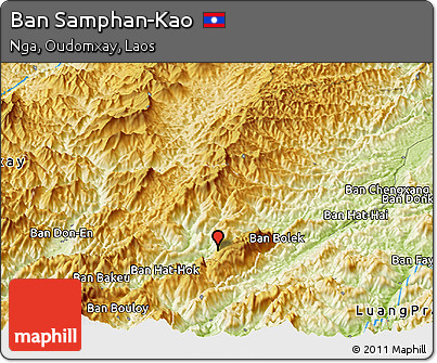Physical Panoramic Map of Ban Samphan-Kao