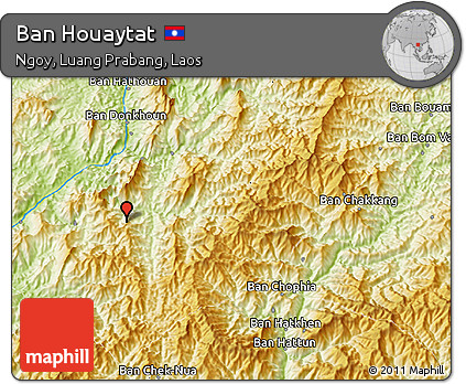 Physical 3D Map of Ban Houaytat