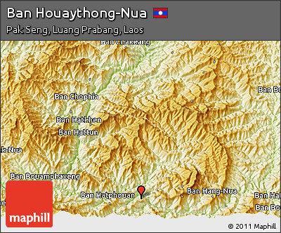 Physical 3D Map of Ban Houaythong-Nua