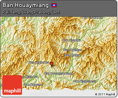 Physical 3D Map of Ban Houaymiang