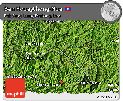 Satellite 3D Map of Ban Houaythong-Nua
