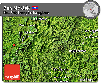 Satellite 3D Map of Ban Môklék
